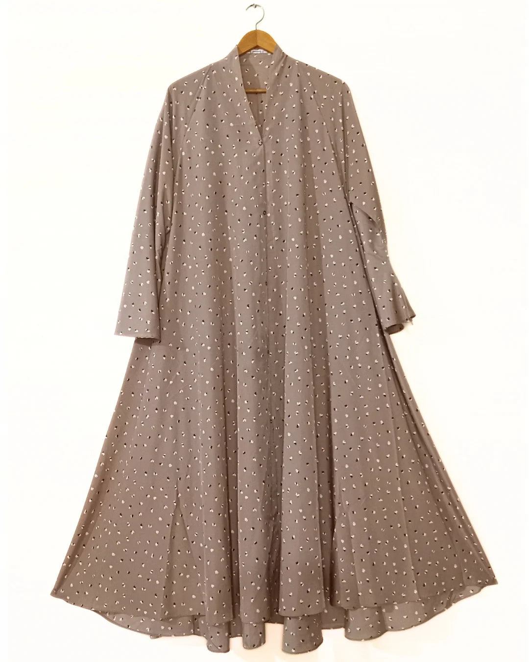 Hazel Bloom Front Open Long Flair Abaya