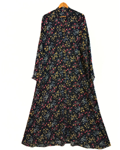 Eden Bloom Front Open Long Flair Abaya
