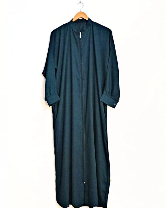 Royal Zinc Zipper Abaya With Pockets