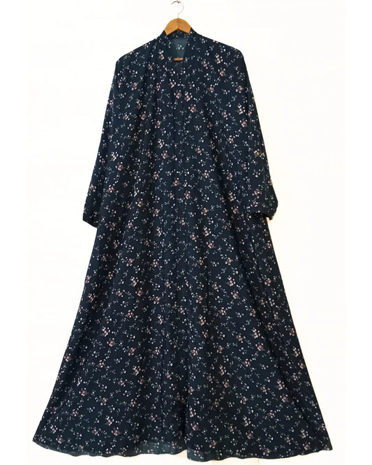 Dusky Garden Front Open Abaya