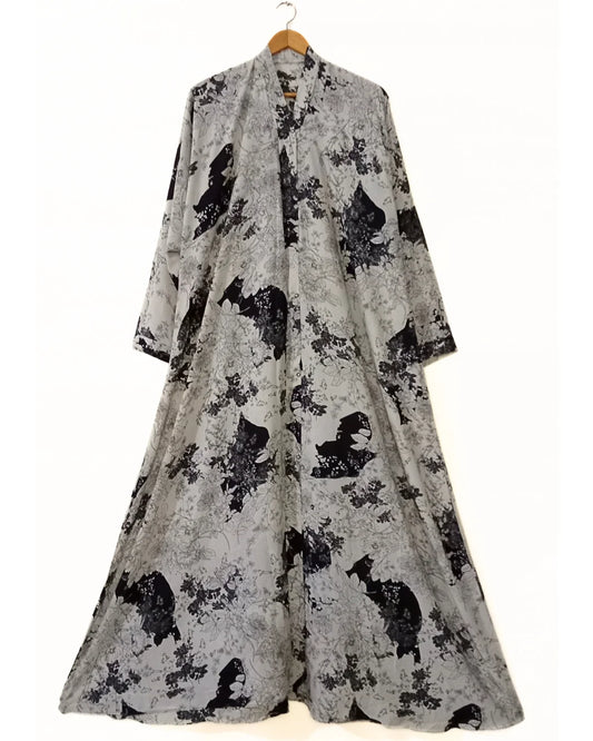 Muted Leaf Front Open Abaya
