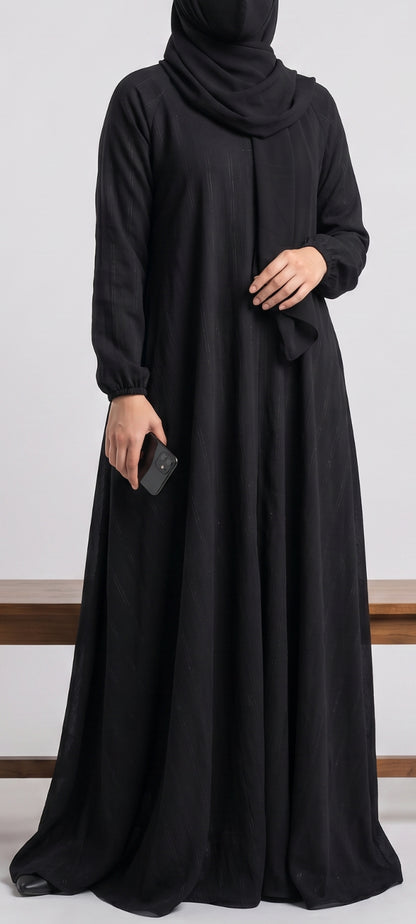 Front Open Black Zarri Abaya