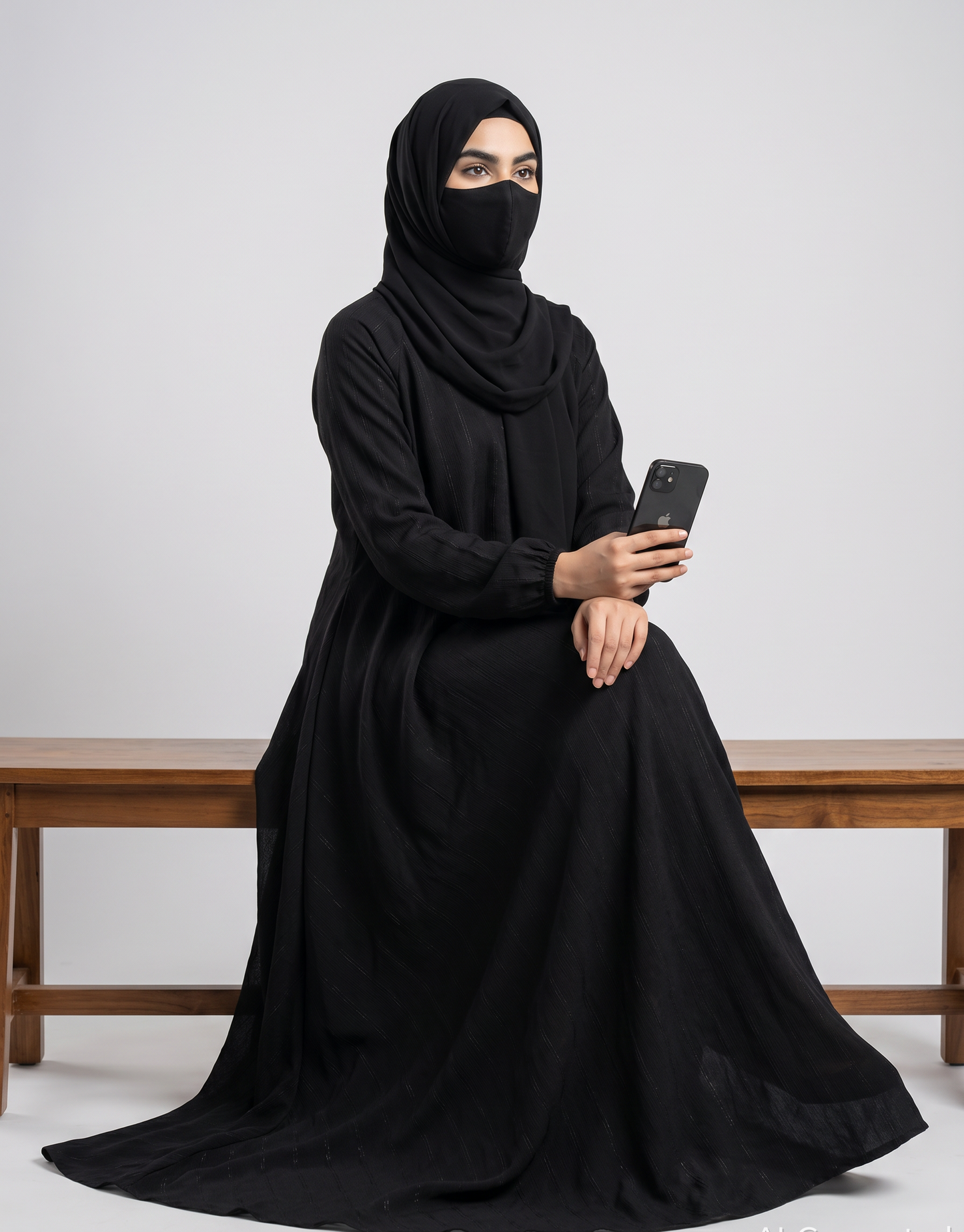 Front Open Black Zarri Abaya
