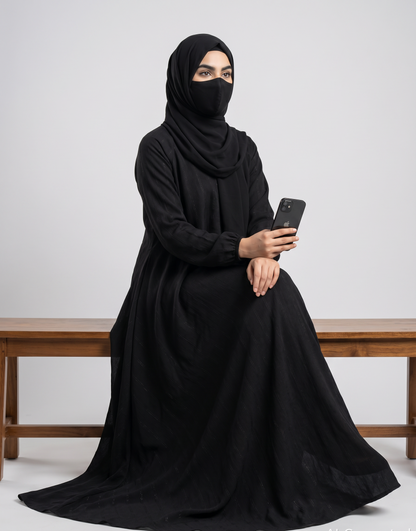 Front Open Black Zarri Abaya